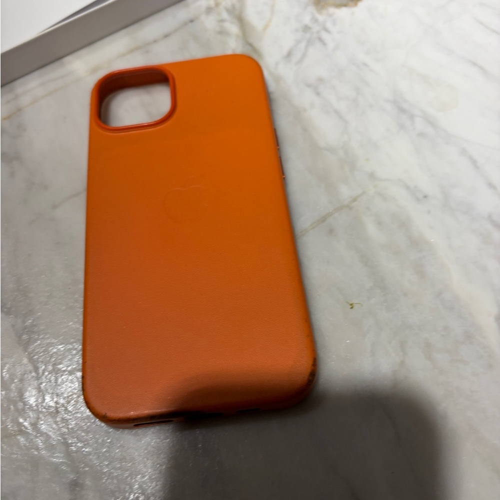 Apple Orange Leather iPhone Case iphone14